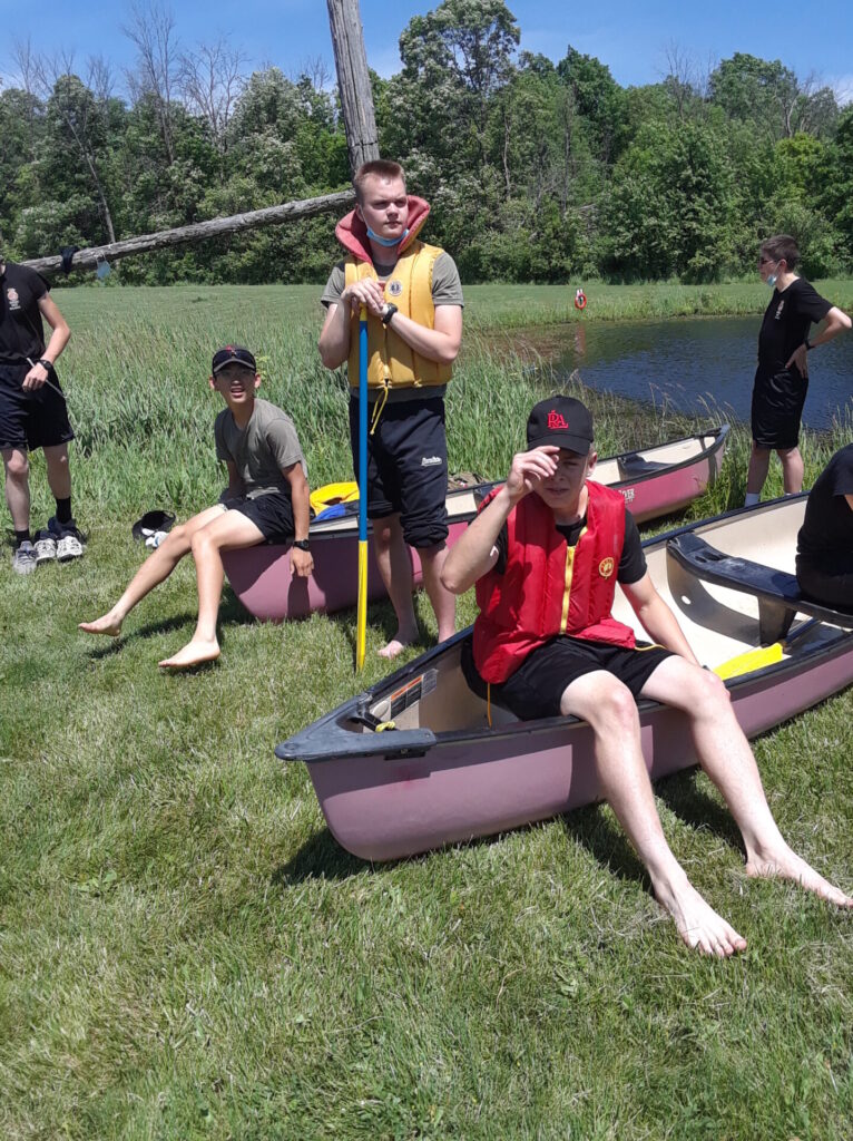Students waiting to go canoeing