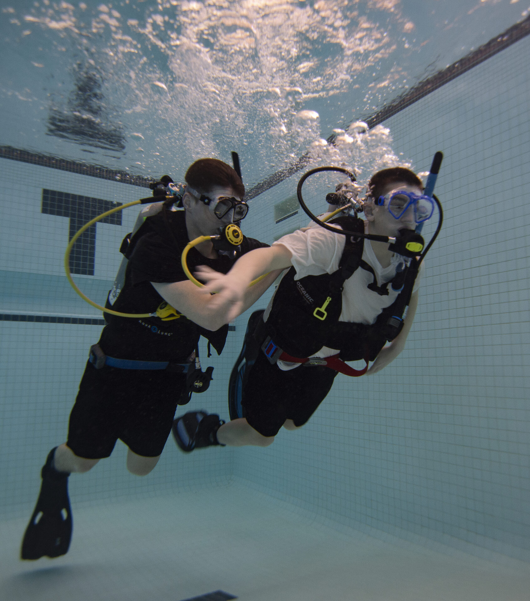 Students scuba diving