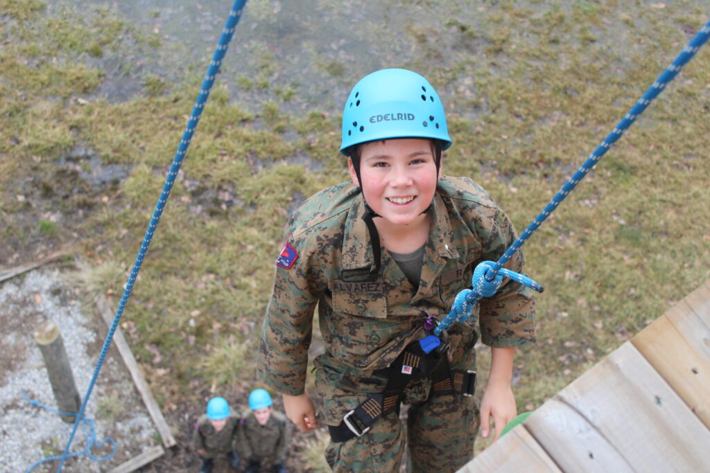 Student on Rappel Tower
