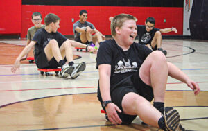 A Coy students in gym class